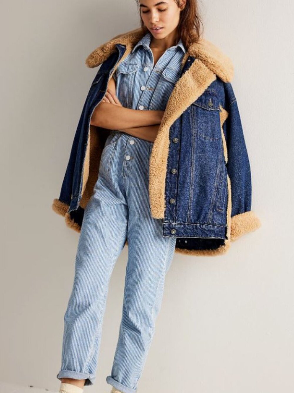 Free People We The Free Marci Railroad Stripe Coverall